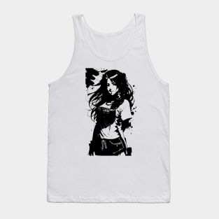 Kawaii Anime Girl Wearing Tshirt 02 Tank Top